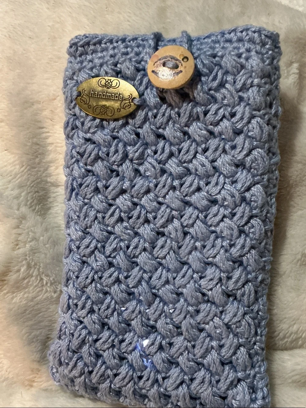 Crochet Phone Sleeve with Button Accent
